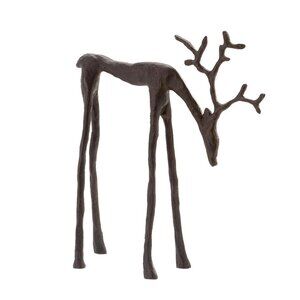 Pottery Barn Bronze Sculpted Reindeer - Small 8"H New